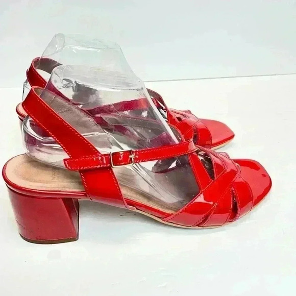 Woman’s Sandals Red Leather US Size 10.5 Euro Size 41 Made in Spain - Picture 8 of 9